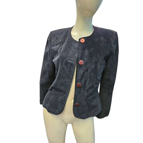 Vintage 90's Danier Leather 2 Piece Suit XS Jacket Blazer Pants Womens Fall Wint - Picture 3 of 14
